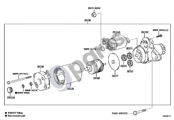 Lexus RX III starteris – schema