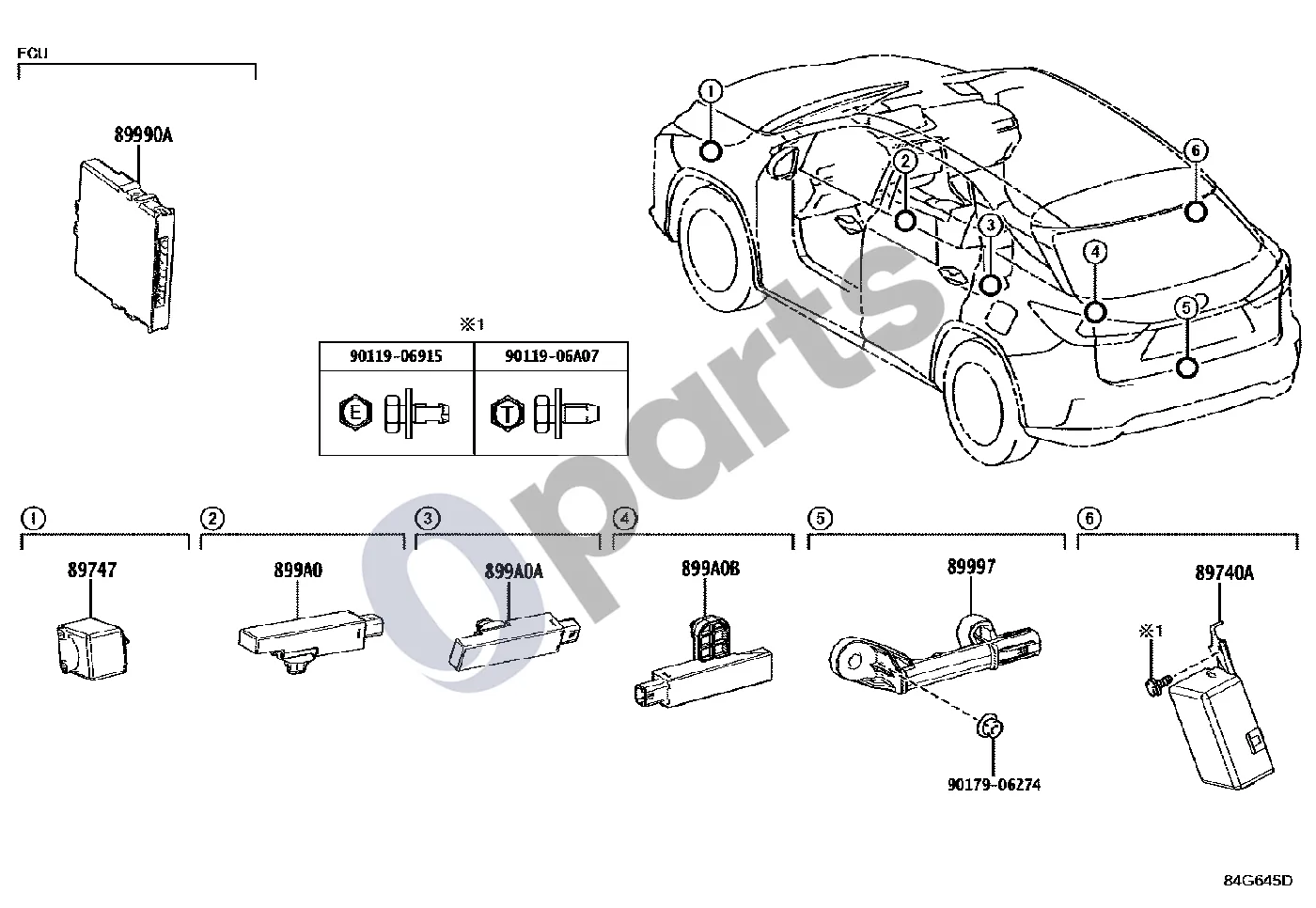 Lexus RX III (2008–2015) Belaidis durų užraktas schema – pozicija 89740A: Išmaniojo durų valdymo imtuvas