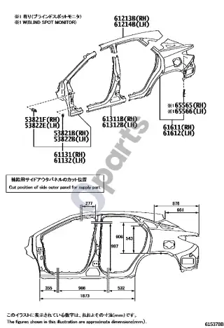 Lexus RX V (2022–) Lonžeronas – schema