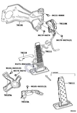 Lexus RX V (2022–) Akceleratoriaus trauklė – schema