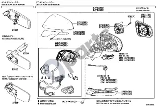 Lexus RX V (2022–) Veidrodis – schema