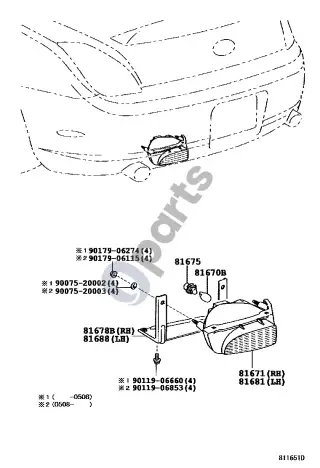 Lexus SC 430 Atbulinės eigos žibintas – schema