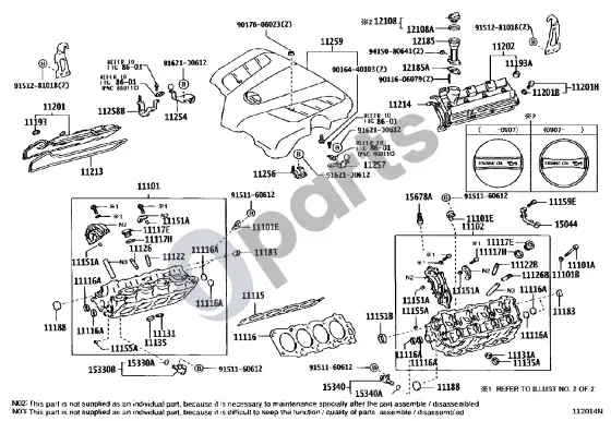 Lexus SC 430 cilindrų galvutė – schema