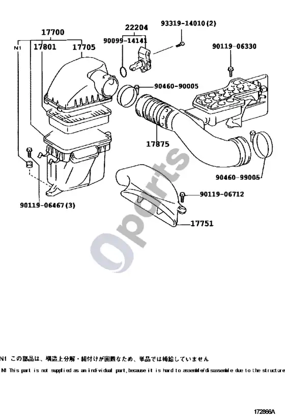 Lexus SC 430 oro filtras – schema