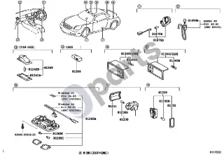 Lexus SC 430 Salono šviestuvas – schema