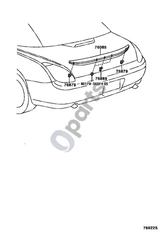 Lexus SC 430 Sparno apsauga ir spoileris – schema