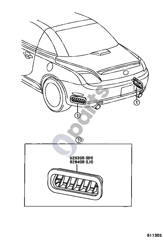 Lexus SC 430 stogo šoninis ventiliatorius – schema