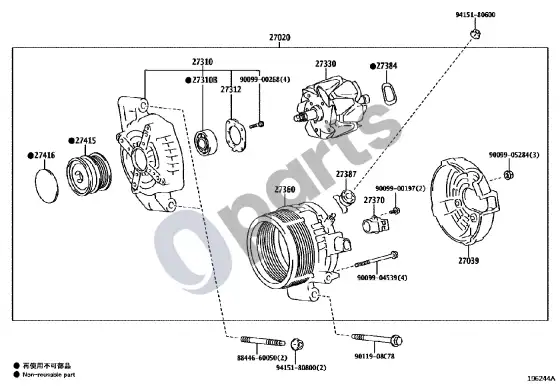 Lexus UX generatorius – schema