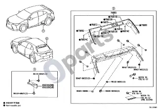Lexus UX (2018–) Sparno apsauga ir spoileris – schema