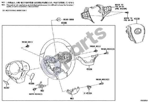 Lexus UX vairas – schema