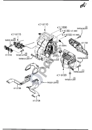 Mazda 2 Šildytuvas – schema