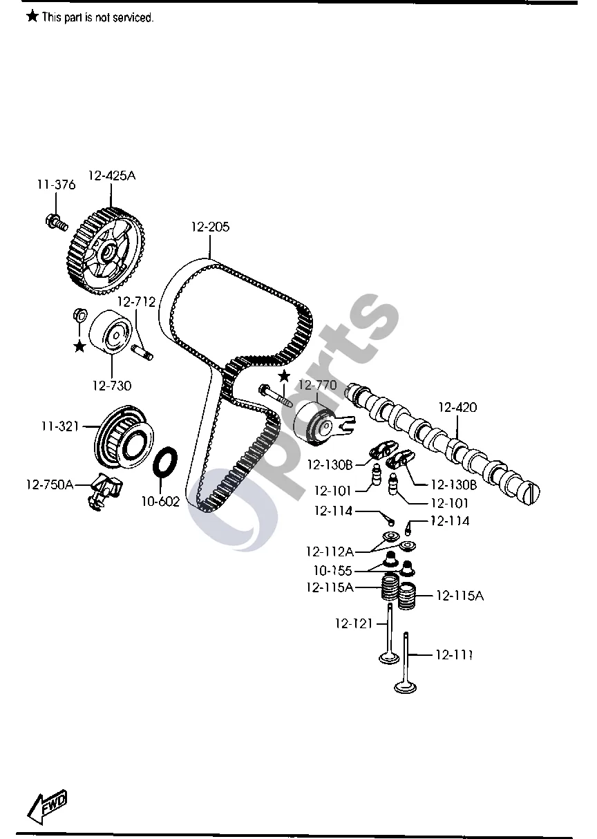 Mazda 2 Vožtuvų sistema (dyzelinė) schema – pozicija 10602: Skirstomojo veleno alyvos sandariklis