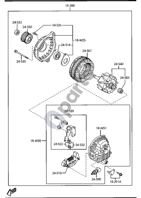 Mazda 2 generatorius – schema