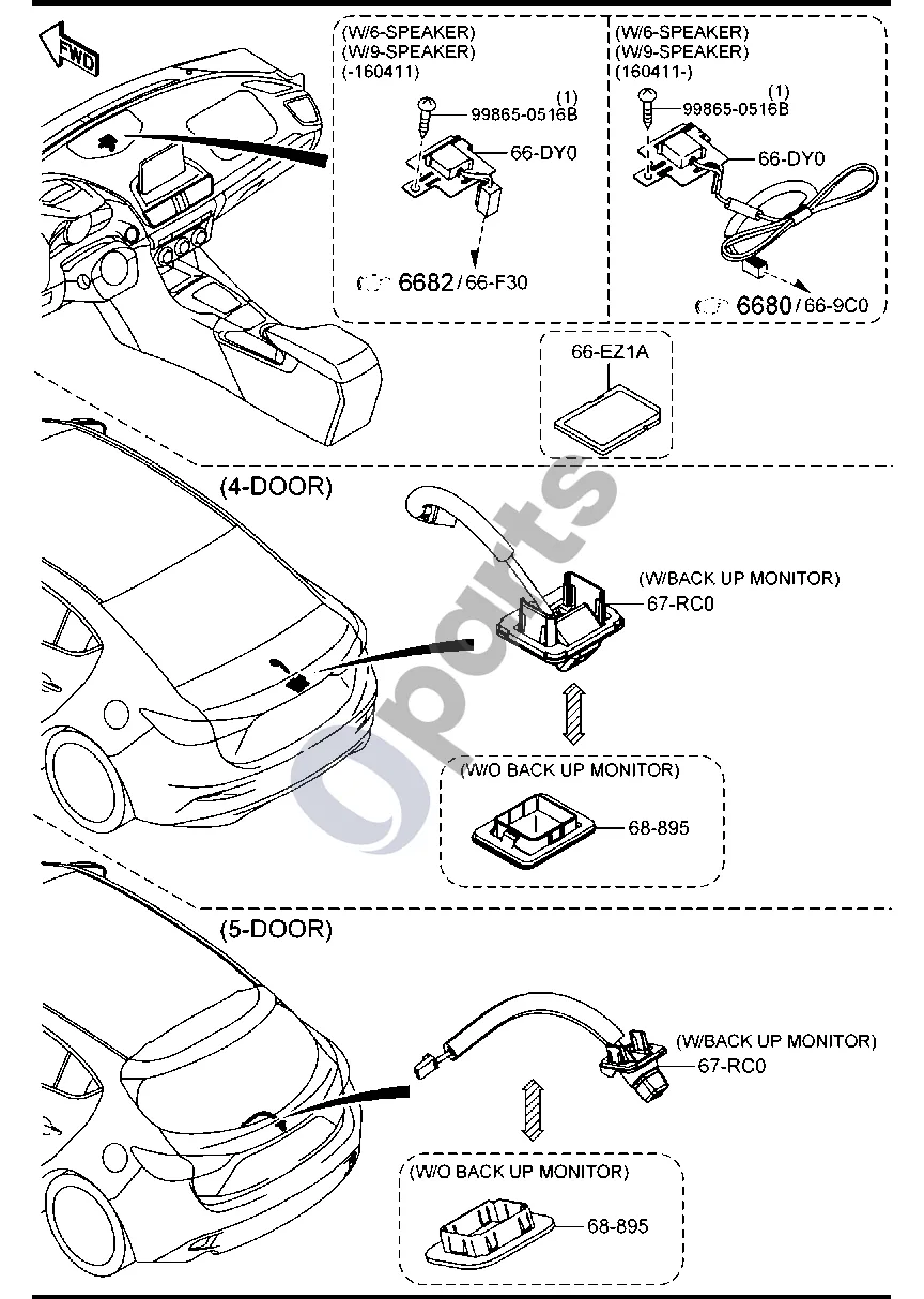 Mazda 3 III (2014–2018) Automobilio ryšio sistema schema – SD kortelė