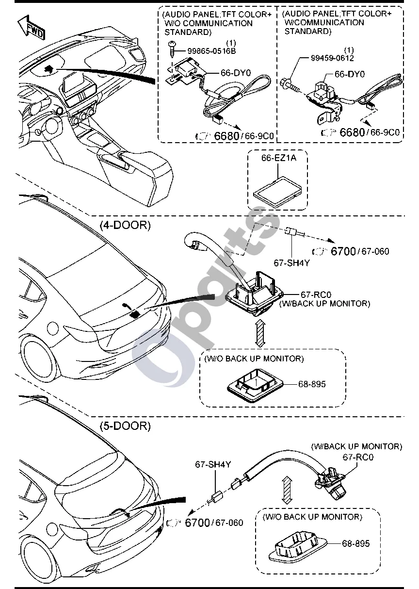 Mazda 3 (2019–) Automobilio ryšio sistema schema – SD kortelė
