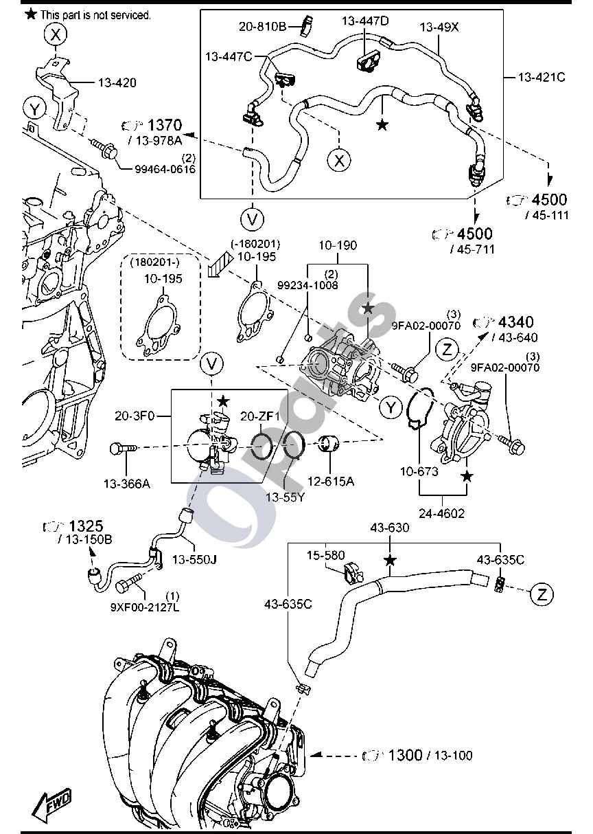 Mazda 3 (2019–) Degalų sistema (benzinas, 2000 cm³) schema – pozicija 10673: O formos žiedas