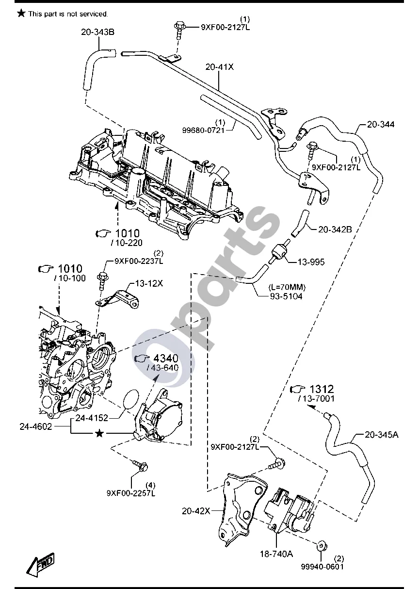 Mazda 3 (2019–) Vakuuminis siurblys (dyzelinas, 1500CC) schema – pozicija 244602: Siurblys, vakuuminis