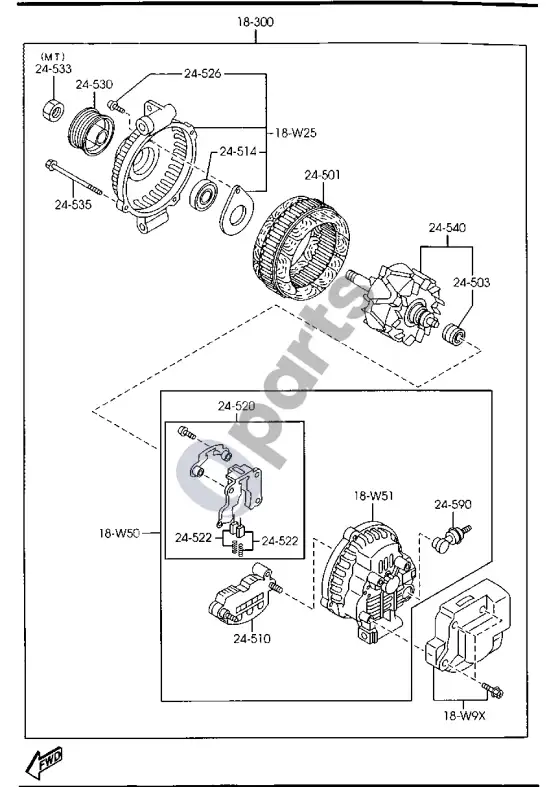 Mazda 6 generatorius – schema