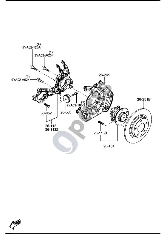 Mazda 6 galinė ašis – schema