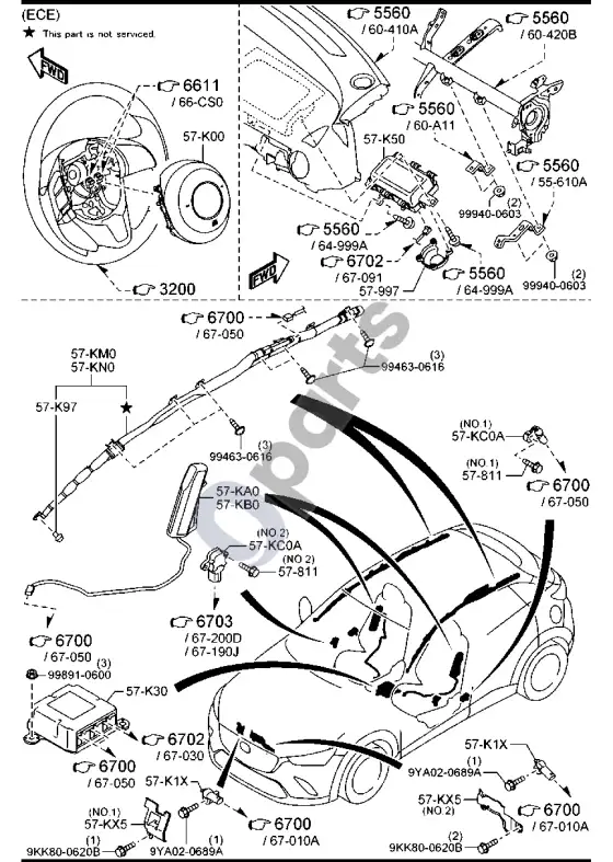 Mazda CX-3 oro pagalvė – schema