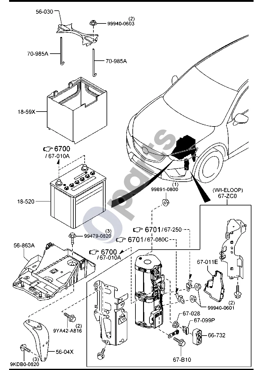 Mazda CX-5 (2012–2017) Akumuliatorius (benzinas) schema – Kondensatorius