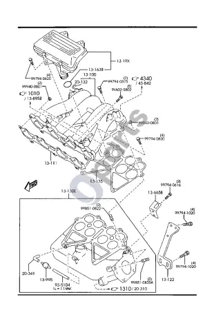 Mazda MPV Įsiurbimo kolektorius – schema