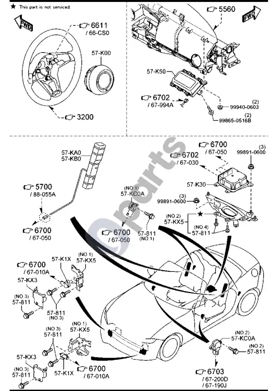 Mazda MX-5 ND oro pagalvė – schema