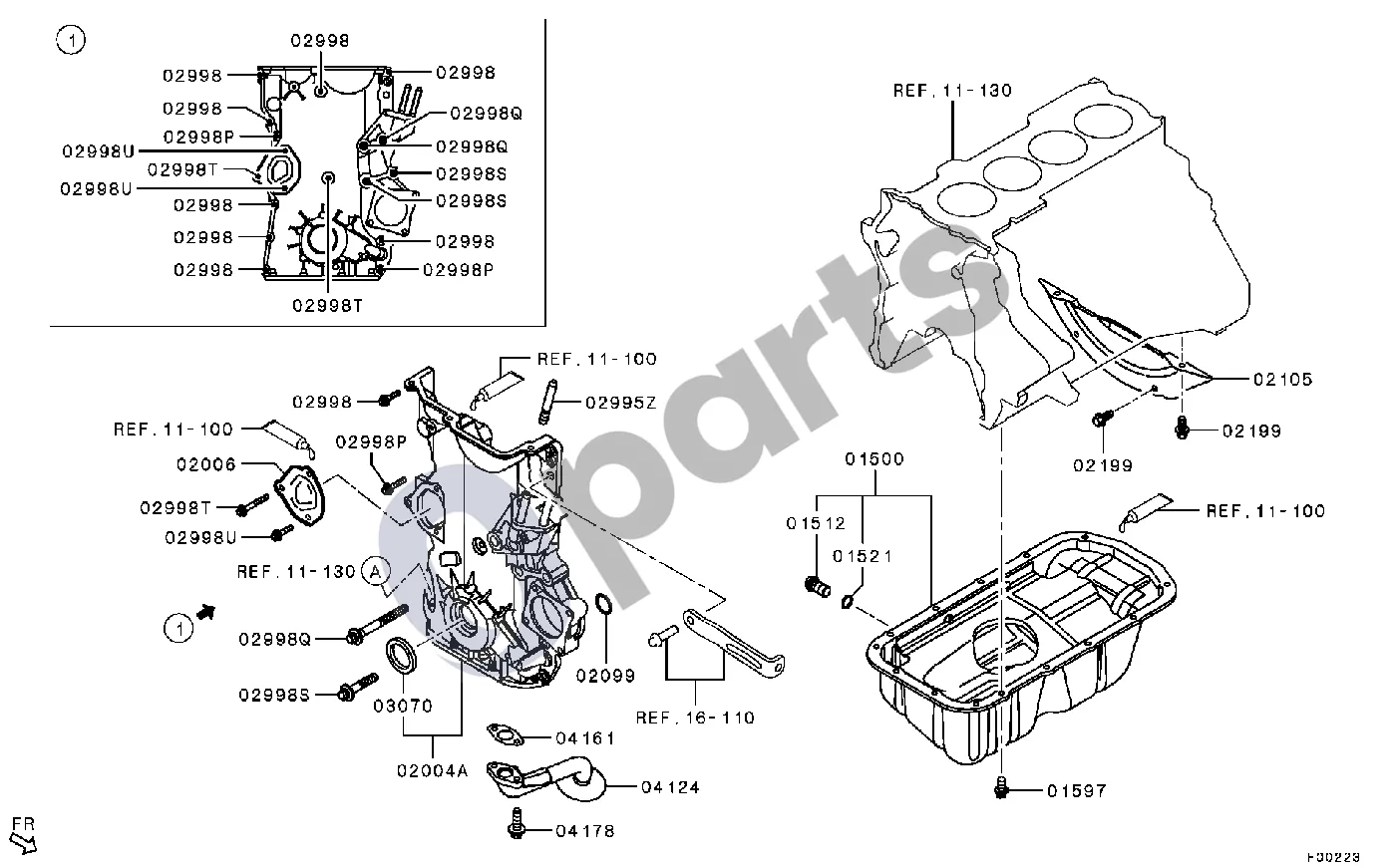Mitsubishi ASX -1506.3 schema – pozicija 04161: Tarpiklis, alyvos nusodintuvo