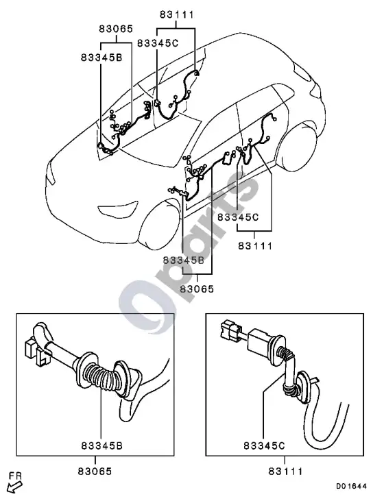 Mitsubishi ASX durys – schema