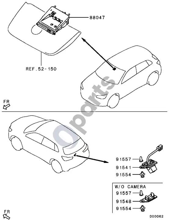 Mitsubishi ASX kliūčių detektorius – schema