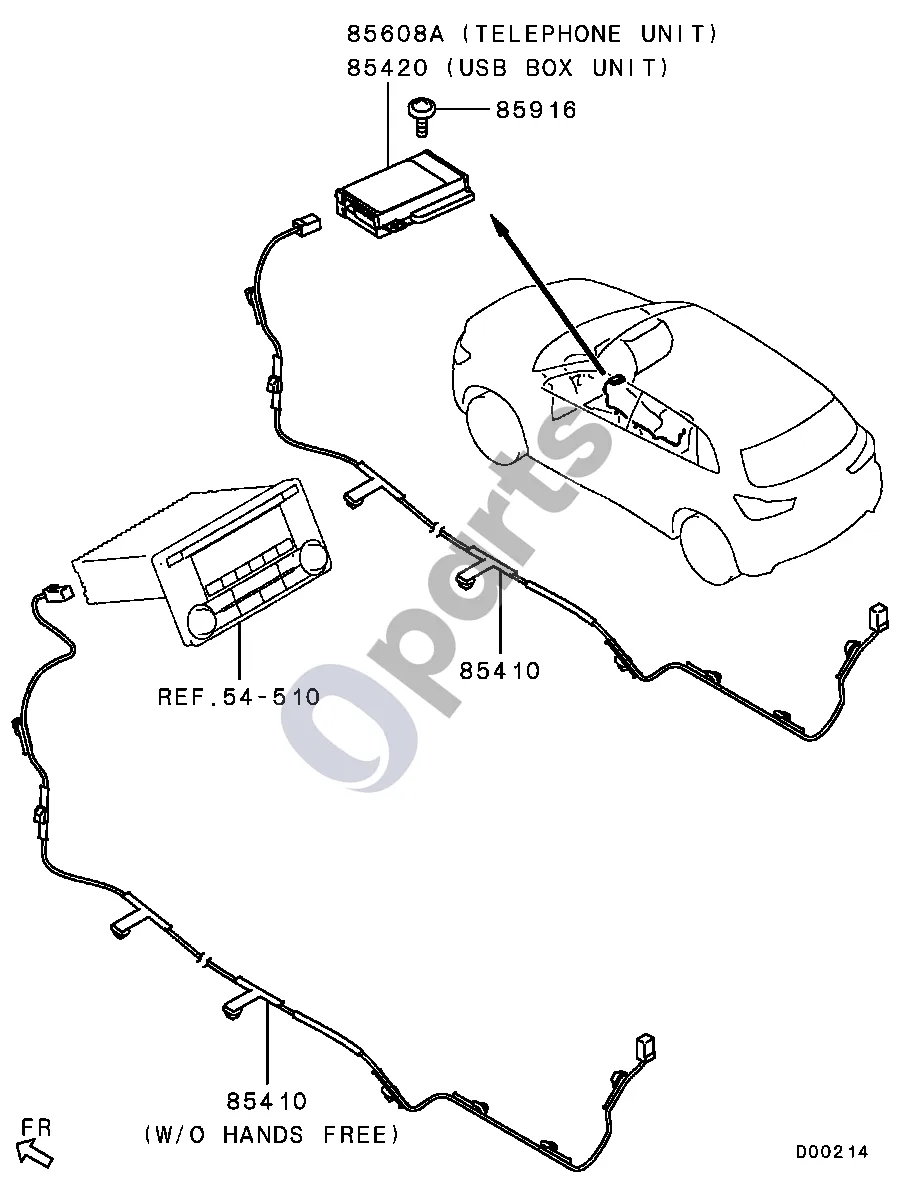 Mitsubishi ASX USB BOX,TELEPHONE UNIT,CABLE -1706.3 schema – pozicija 85608A: Telephone assy