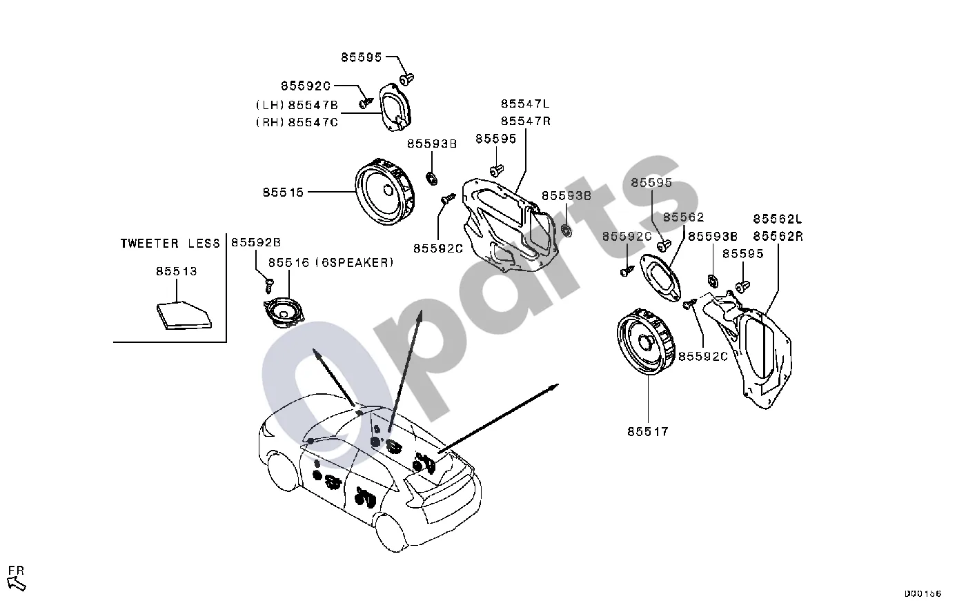 Mitsubishi Eclipse Visi schema – pozicija 85517: Garsiakalbis, galinės durys