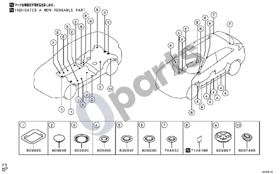 Mitsubishi Eclipse kamštis – schema
