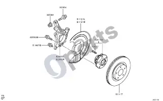 Mitsubishi Eclipse Stebulė, ratų besukis, diskas – schema