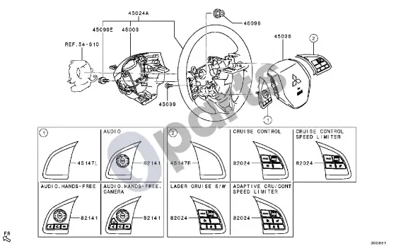 Mitsubishi Eclipse vairas – schema