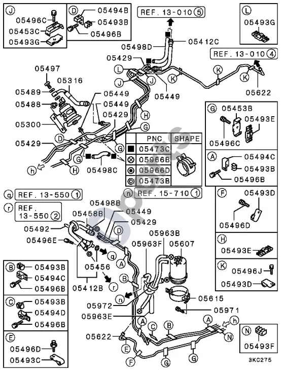 Mitsubishi Montero '94 modelis – schema