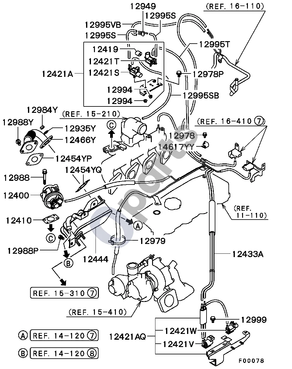 Mitsubishi Montero 0107.1- schema – EGR vamzdžio tarpiklis