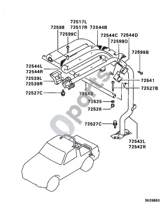 Mitsubishi Montero Apsauginis lankas – schema