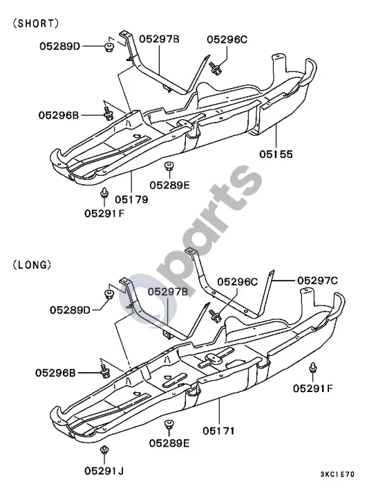 Mitsubishi Montero apatinė apsauga – schema