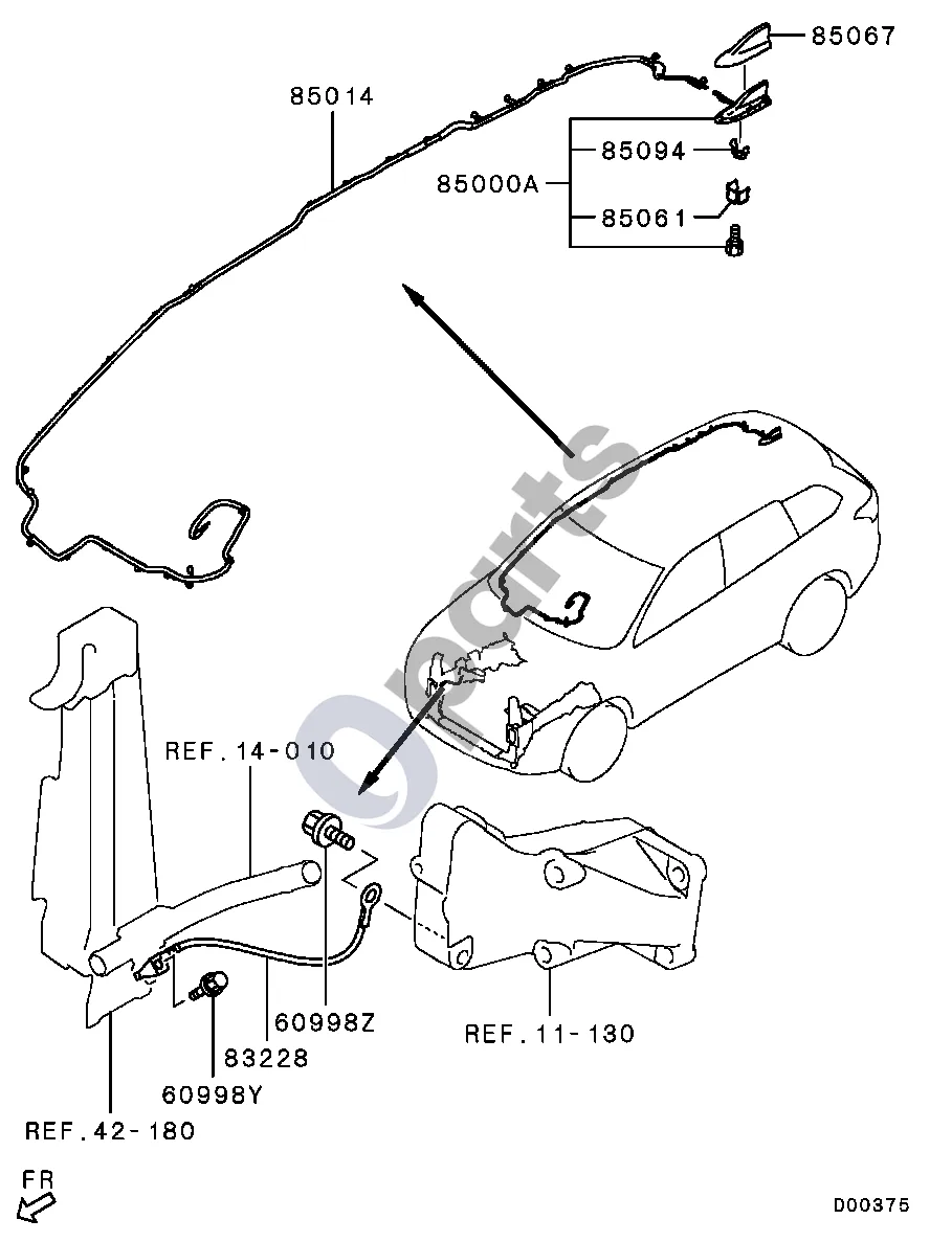 Mitsubishi Outlander (2013–2021) 1507.1- schema – pozicija 85000A: Antena