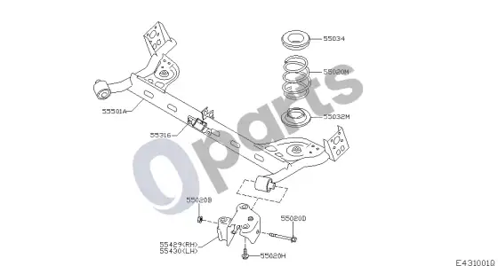 Nissan Note 431 - galinė pakaba – schema