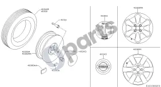 Nissan Note (E11) (2006–2014) 433 - Ratas ir padanga – schema