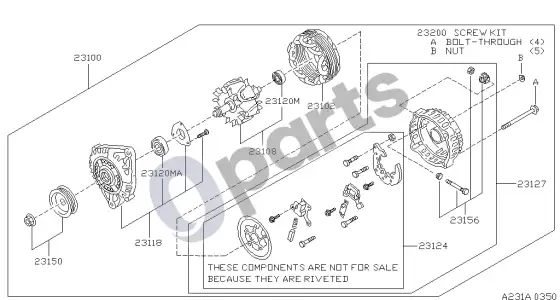 Nissan Terrano 231 - generatorius – schema