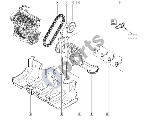 Renault Captur alyvos siurblys – schema