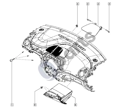 Renault Captur daiktadėžė – schema