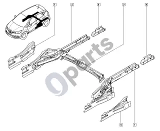 Renault Captur (2013–2020) Grindų plokštė – schema