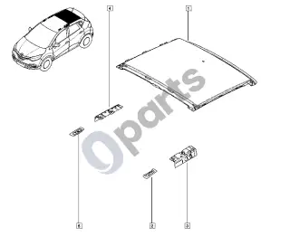 Renault Captur (2013–2020) Įprastas stogas – schema