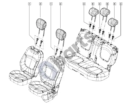 Renault Captur sėdynės apmušalas – schema