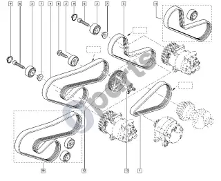 Renault Clio II (1998–2005) Diržo įtempiklis – schema