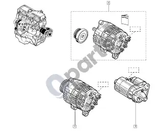 Renault Clio II (1998–2005) Generatorius – starteris – schema